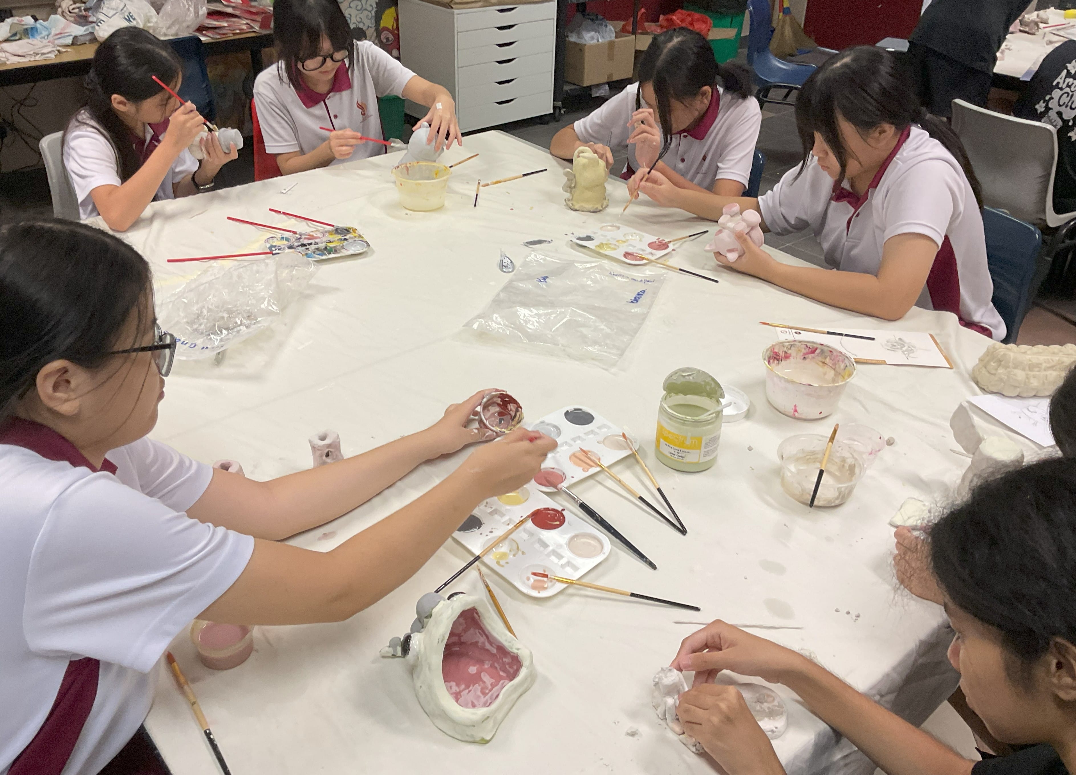 Art Club in action during Ceramics Enrichment